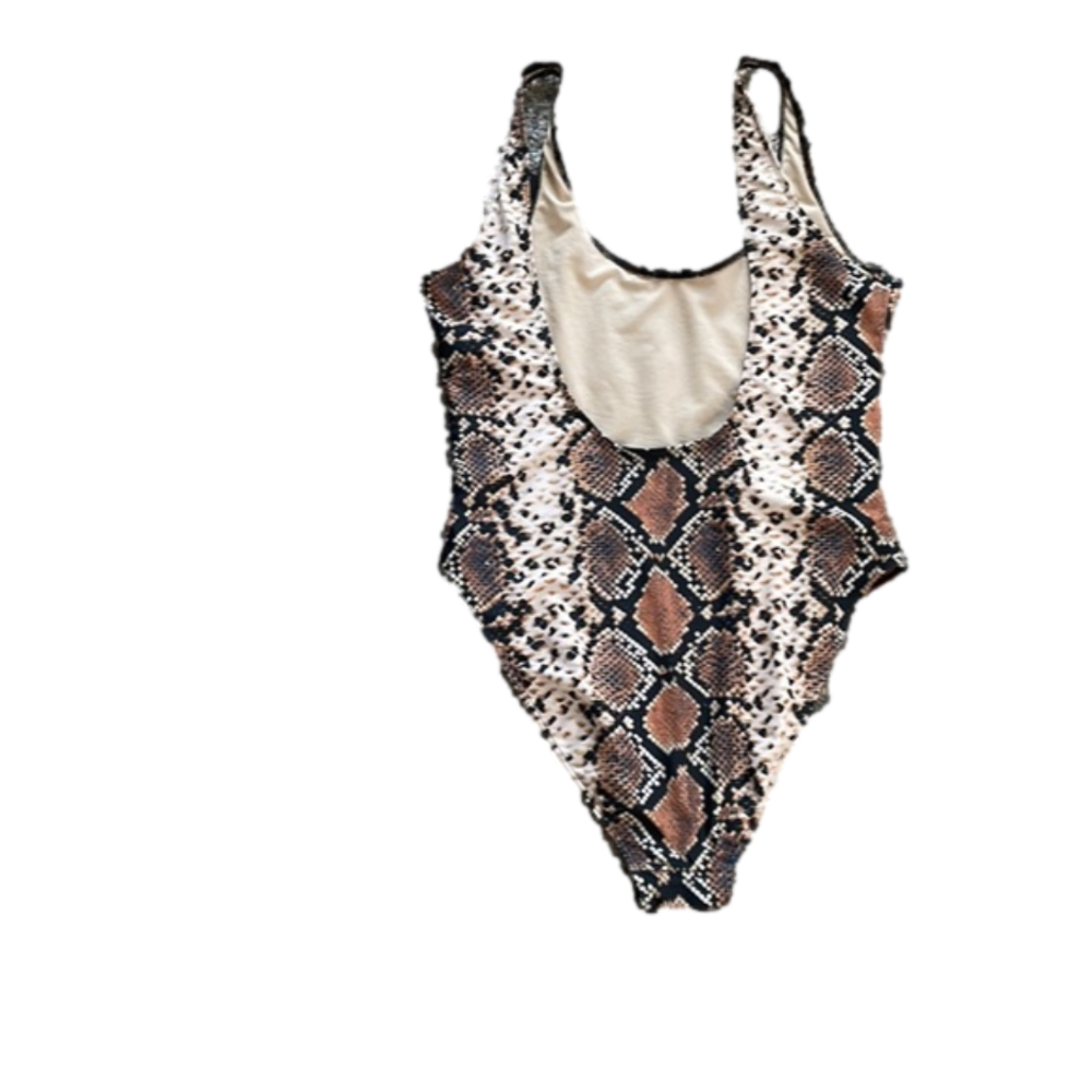 Dixperfect NWT Malibu High Cut Low Back One Piece Snake print - Picture 4 of 5